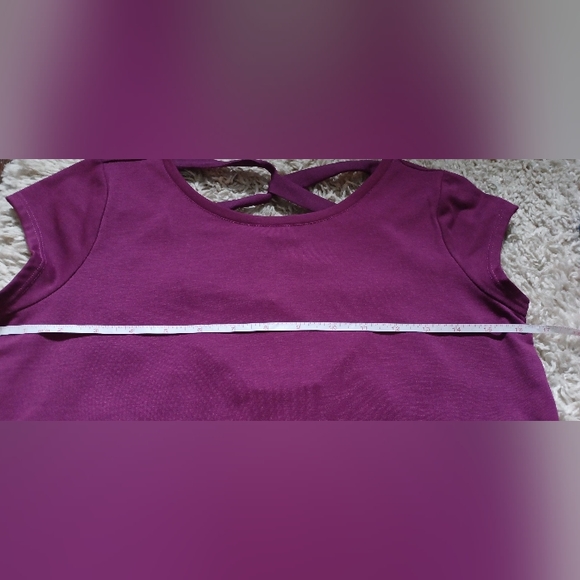 Magenta criss-cross ribbon-back cap-sleeve top (NWOT) - Picture 5 of 6